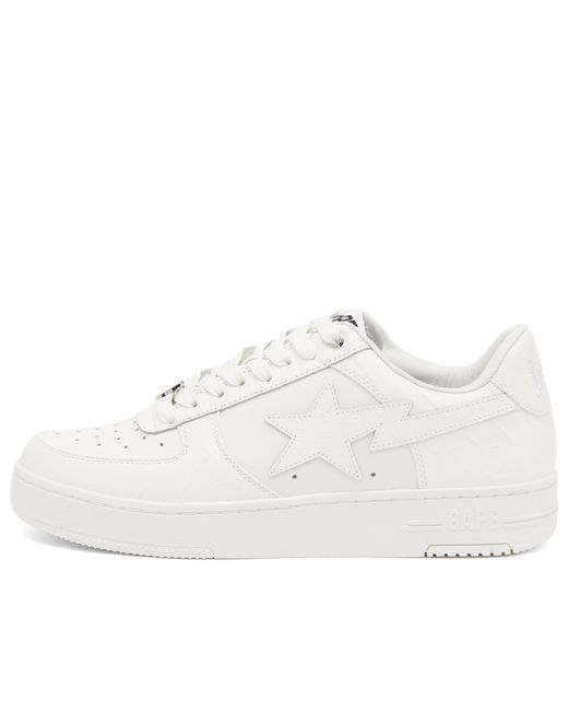 A Bathing Ape White Croc Printed Bape Sta Sneaker for men