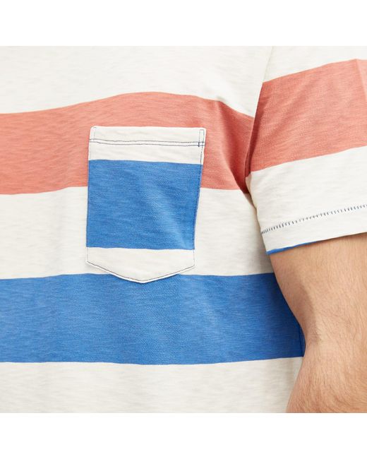 RRL Blue Norman Stripe T-Shirt for men