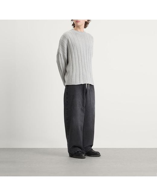 About Blank Gray Large Rib Knit Crew for men