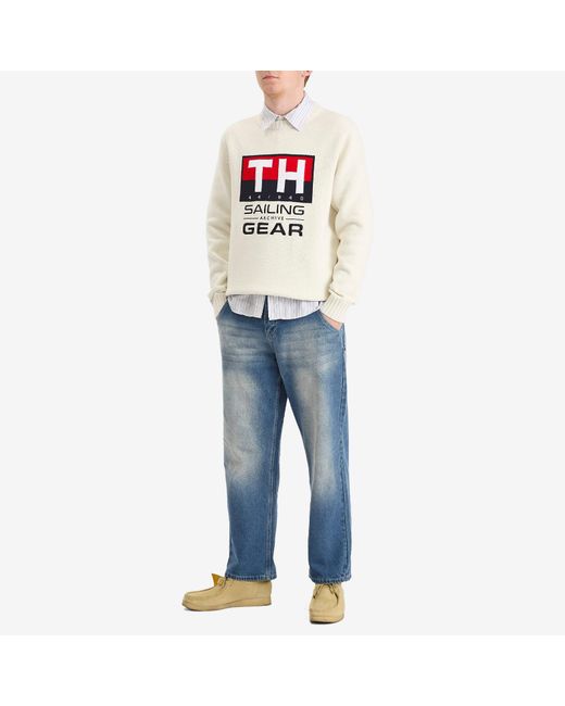 Tommy Hilfiger White Gi Sailing Crewneck Knit Sweater for men