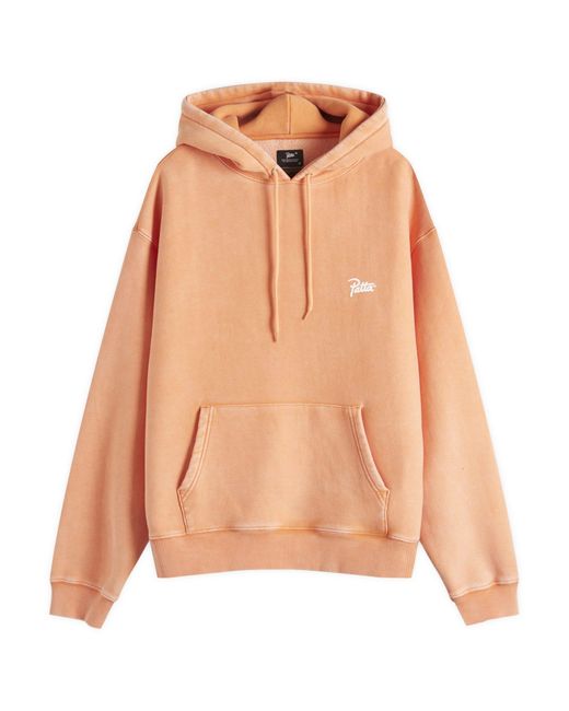 PATTA Orange Classic Washed Hoodie for men
