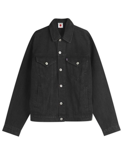 ICECREAM Black Running Dog Denim Trucker Jacket for men