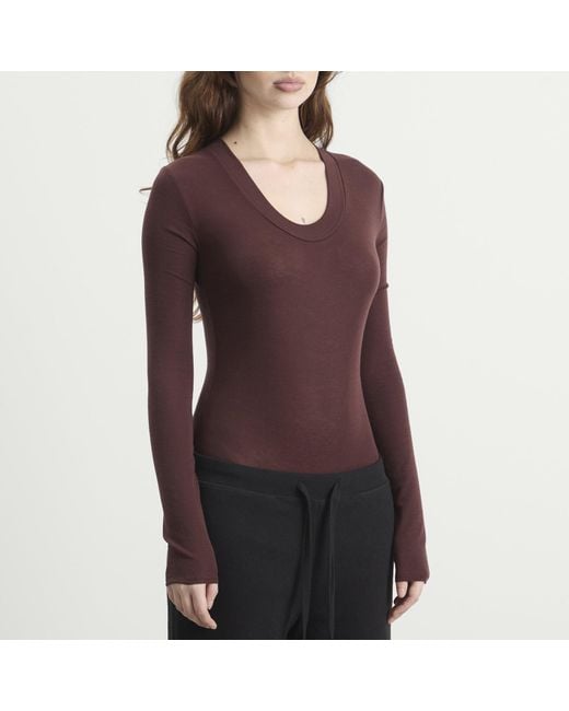 Entire studios Brown Circle Neck Bodysuit