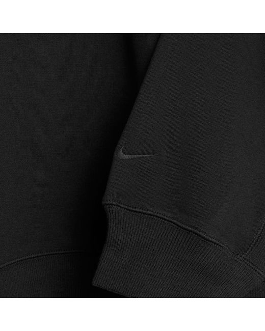 Nike Black Wool-Blend Relaxed Crew Sweatshirt