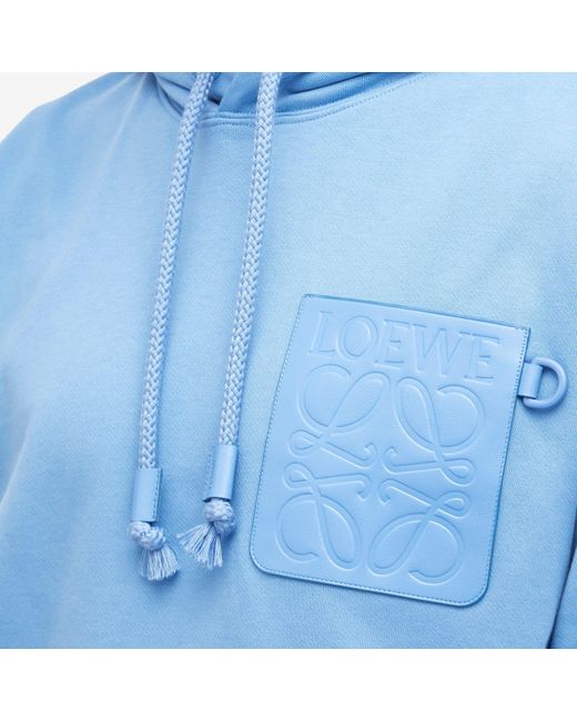 Loewe Blue Anagram Patch Pocket Hoodie for men
