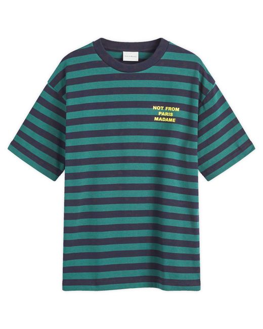 Drole de Monsieur Blue Logo Stripe T-Shirt for men