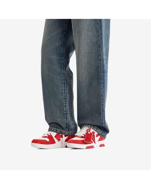 Off-White c/o Virgil Abloh Red Out Of Office Suede Sneaker for men