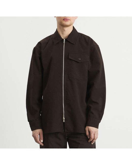 Dries Van Noten Black Overdyed Double Weave Cotton Shirt Jacket for men