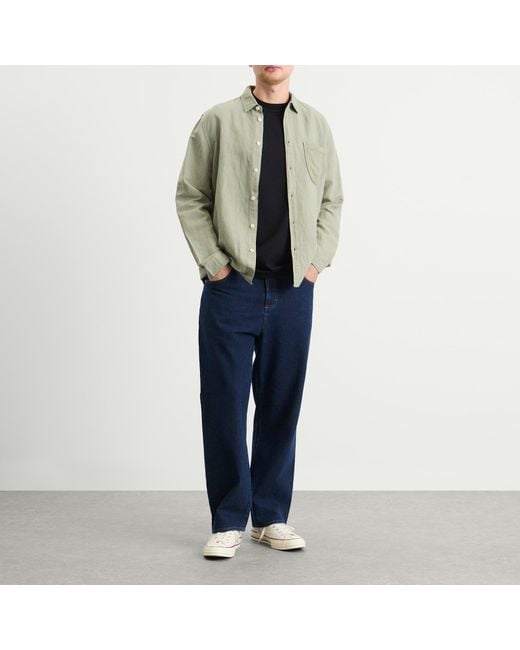 Folk Blue Barrel Leg Jean for men