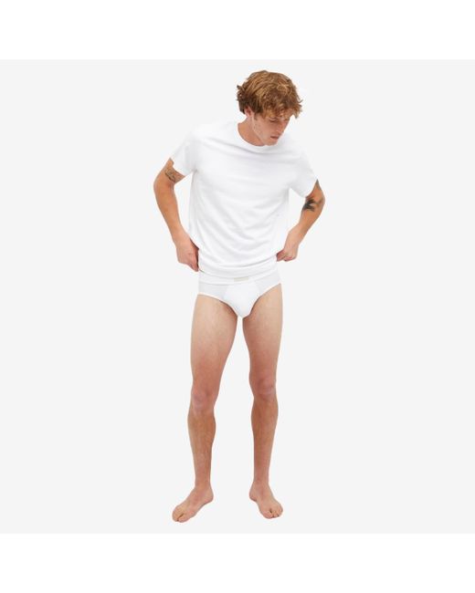 Skims White Cotton Brief for men