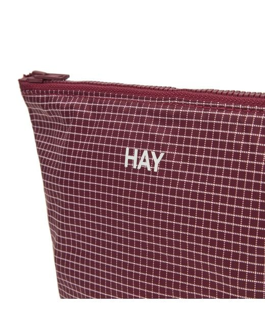 Hay Red Grid Pouch