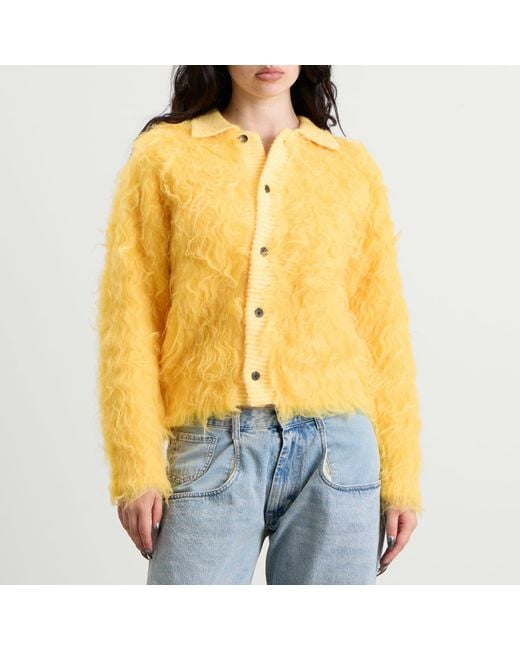Toga Yellow Toga Shaggy Knit Cardigan