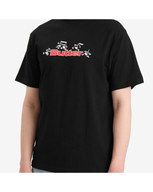 Butter Goods Black Tempo Logo T-Shirt for men