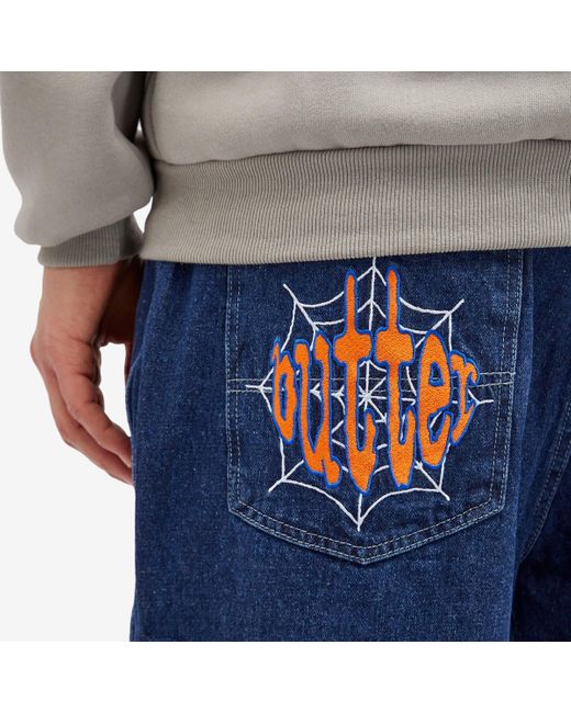 Butter Goods Blue Spider Baggy Denim Jeans for men