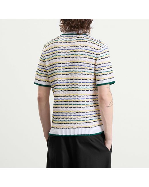 Casablanca Blue Tuck Stitch Polo Shirt for men