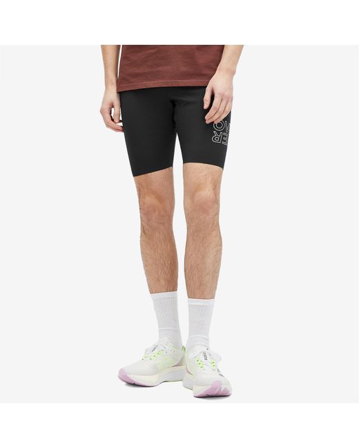 OVER OVER Black Half Tight Shorts for men