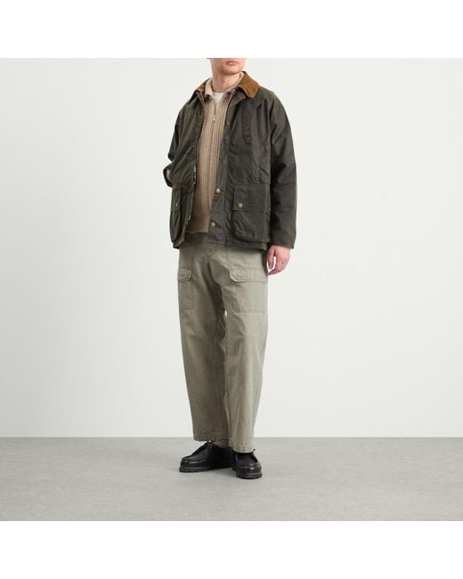 Barbour Gray Heritage+ Modified Beaufort Spectator Wax Jacket for men
