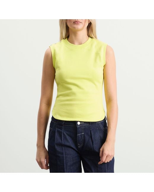 Peachy Den Yellow Trixie Sweat Vest Top
