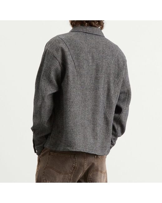Dime Gray Wool Overshirt for men