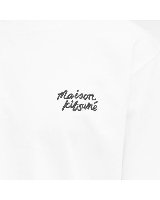 Maison Kitsuné White Mini Handwriting Comfort T-Shirt for men