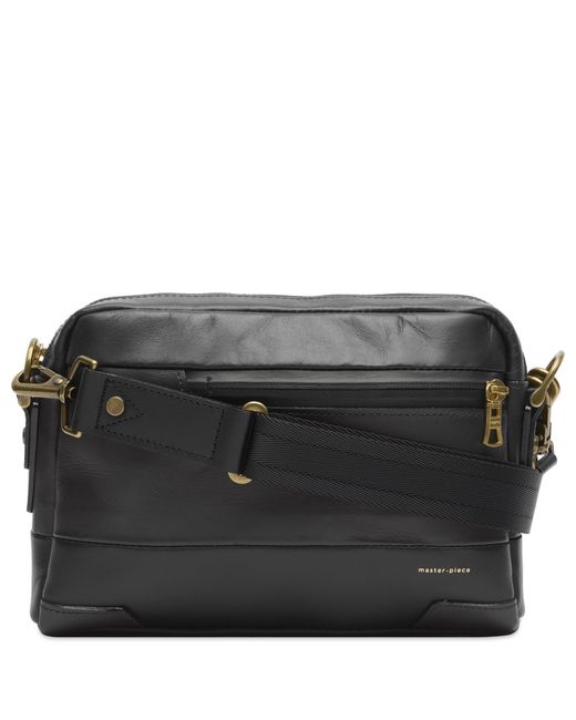 Master Piece Black Gloss Leather Shoulder Bag