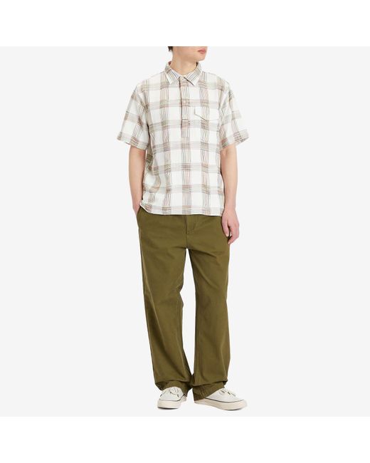 Dubbleware White Dobby Check Pullover Shirt for men
