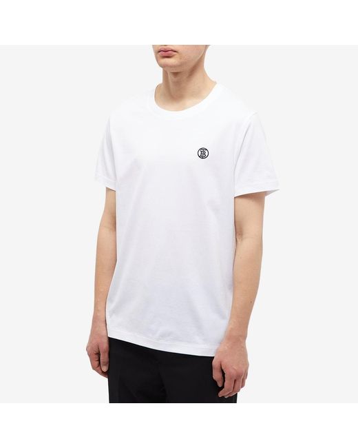 Burberry Parker Tb Circle Logo T-shirt in White for Men | Lyst
