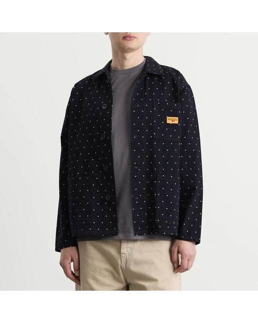 Service Works Blue Polka Dot Chore Shirt Jacket for men