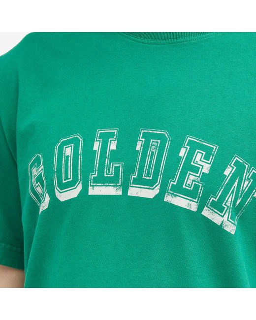 Golden Goose Deluxe Brand Green Golden Logo T-Shirt for men