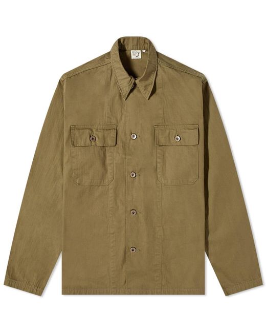 Orslow Cotton Usmc Herringbone Jacket in Army Green (Green) for Men - Lyst