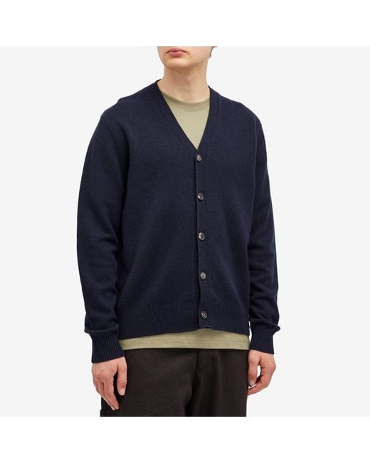 Norse Projects Blue Standard Lambswool Knit Cardigan for men