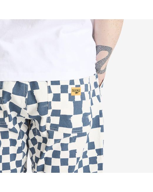 Service Works Blue Printed Chef Short for men