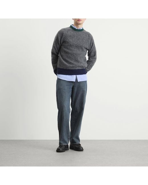 Howlin' By Morrison Gray Howlin' Captain Harry Contrast Trim Jumper for men