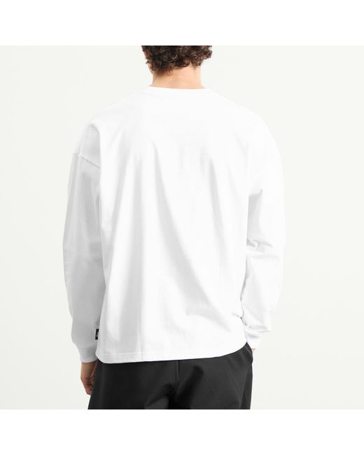 N!CE White Logo Long Sleeve T-Shirt for men
