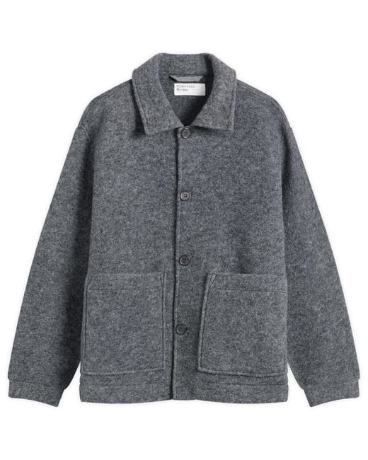 Universal Works Gray Wool Fleece Rams Jacket for men