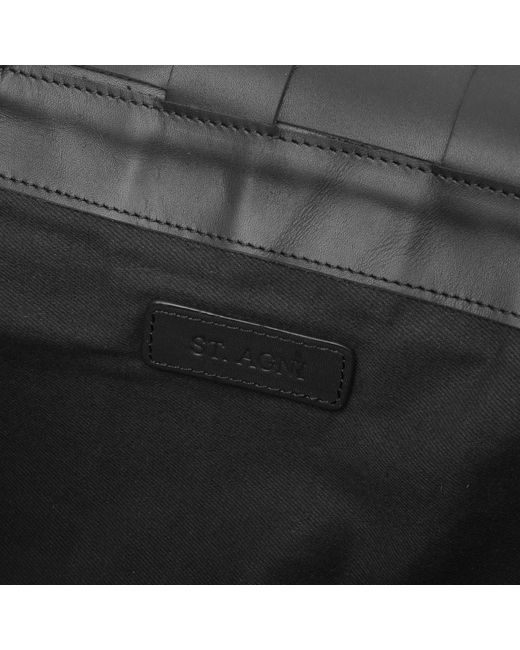 St. Agni Black Woven Envelope Slim Tote
