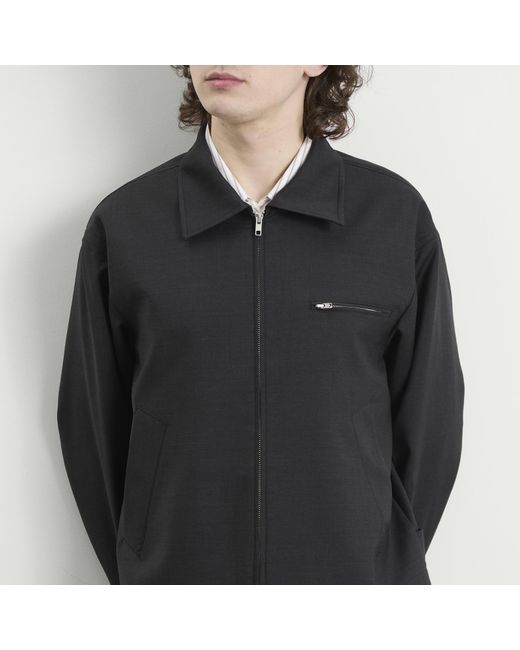 mfpen Black Wool Postal Jacket for men