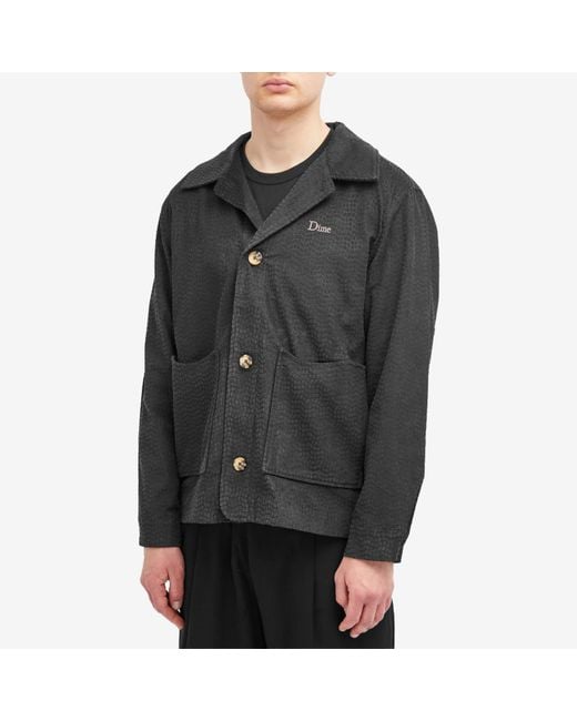 Dime Black Printed Cord Jacket for men
