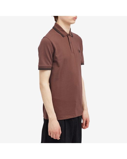 Fred Perry Brown Original Twin Tipped Polo Shirt for men