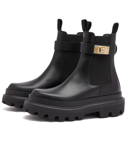 Dolce & Gabbana Black Buckle Detail Boots