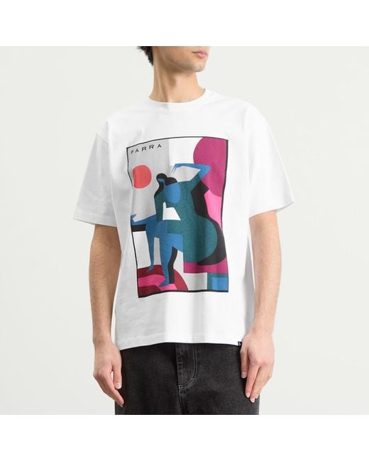by Parra White Ball To The Face T-Shirt for men