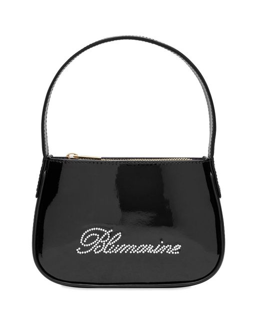 Blumarine Patent Logo Bag in Black | Lyst