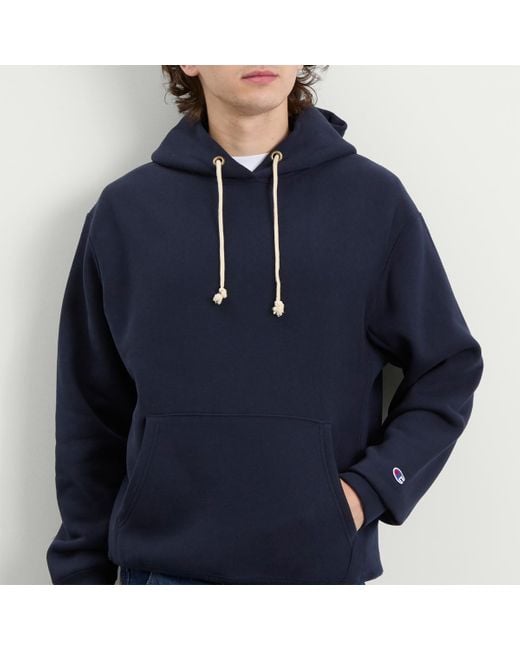 Champion Blue Reverse Weave Fleece Hoodie for men