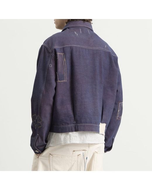 STORY mfg. Blue Hand Applique Friday Jacket for men