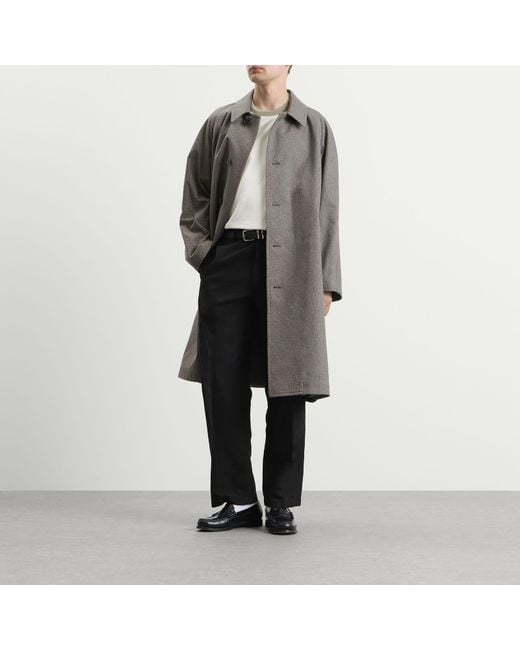 Kaptain Sunshine Gray Cotton Mock Twist Umbrella Coat for men