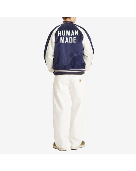 Human Made Blue Satin Stadium Jacket for men