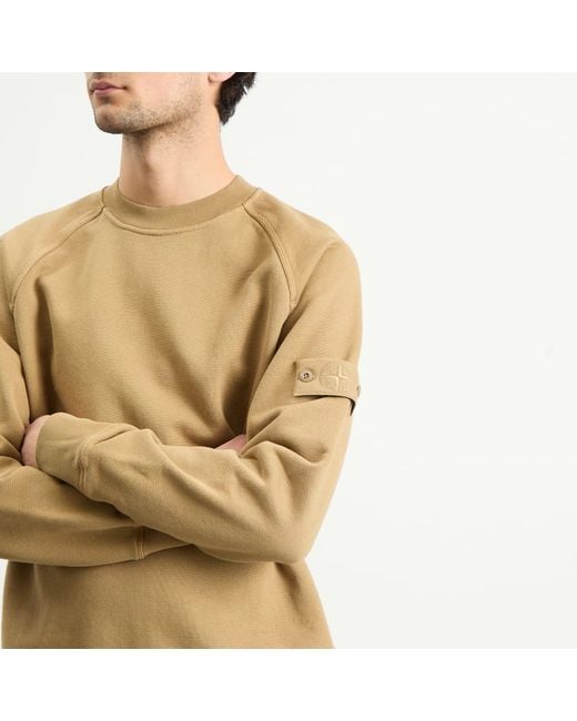 Stone Island Brown Ghost Heavy Fleece Crew Neck Sweatshirt for men