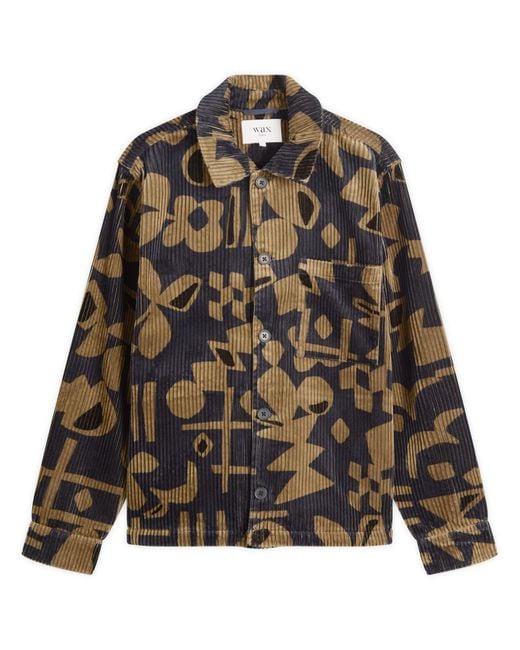 Wax London Black Rockley Shapes Corduroy Overshirt for men
