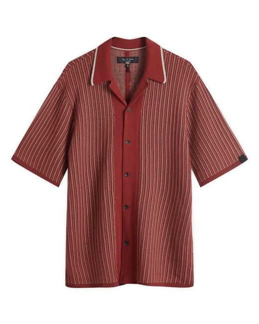 Rag & Bone Red Harris Knit Vacation Shirt for men