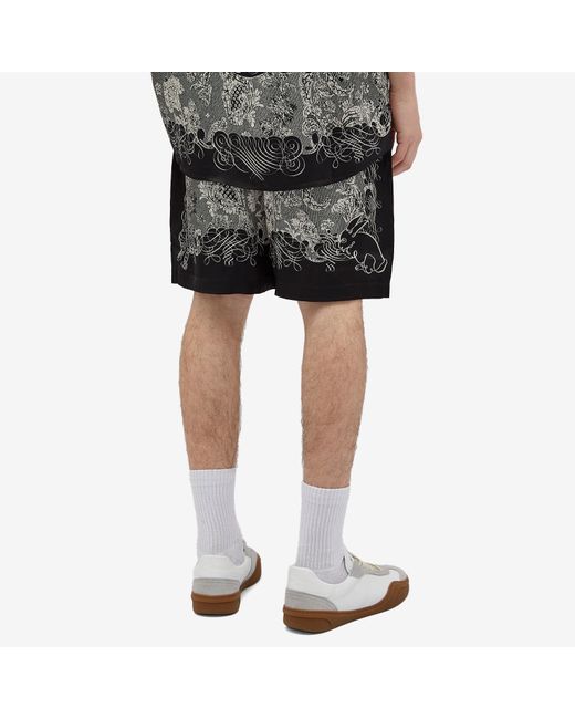 Acne Gray Rudent Building Print Shorts for men